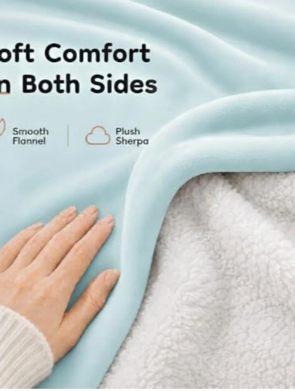 Laffy Lo Heated Plush Sherpa Heated Blanket 72x84- Light Aqua